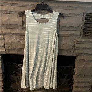 Sage and white striped dress float dress